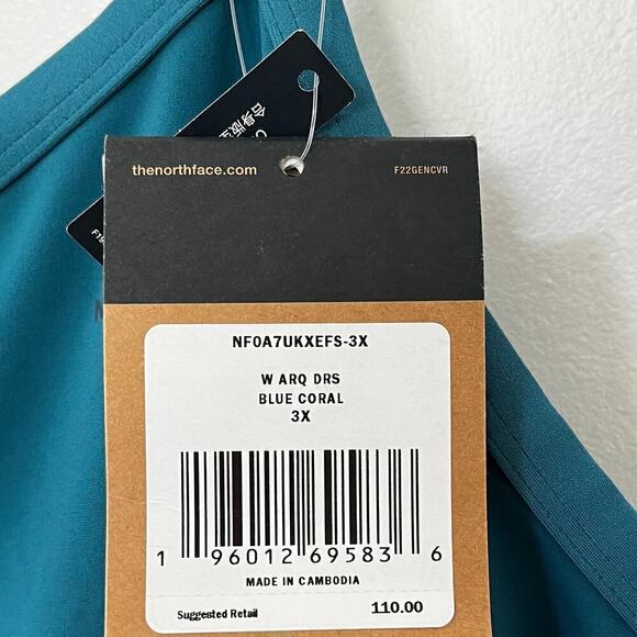 The North Face Arque Hike Dress Plus Size 3X Shady Blue Athleisure Tennis Prep - Picture 5 of 9
